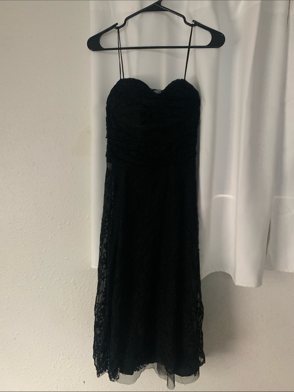 Black Lace Spaghetti-Strap Dress by Jessica Howard evenings